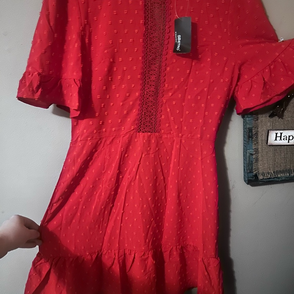 Suzanne Betro Red Backless Dress